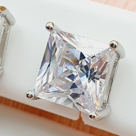 "8MM S925 Sterling Silver CZ Stud Earrings for Women/Girl, US19251038 - Picture 8 of 9